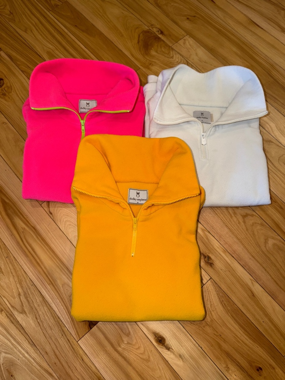 Dudley Stephens Vello Fleece Prospect - White, Pink and Mustard, Sz M (read des)